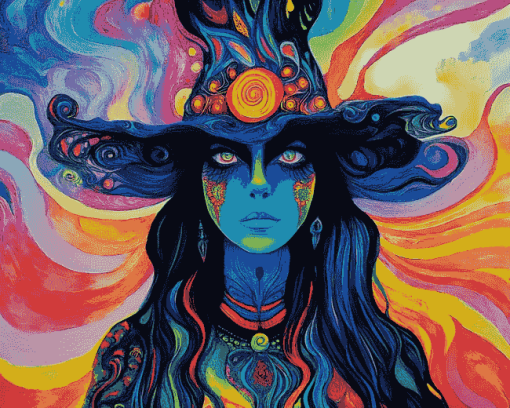 Psychedelic Witch Art Diamond Painting