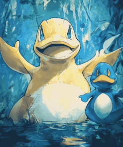 Psyduck and Golduck Pokemon Diamond Painting