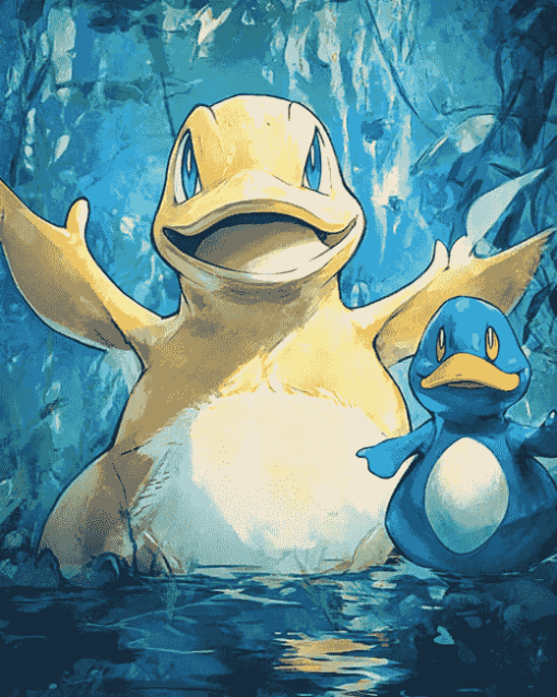 Psyduck and Golduck Pokemon Diamond Painting