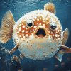 Puffer Fish Diamond Painting with Koi Carps