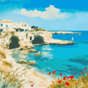 Puglia Seaside Scenery Diamond Painting