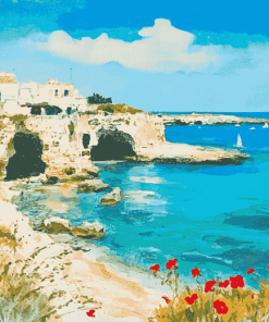 Puglia Seaside Scenery Diamond Painting