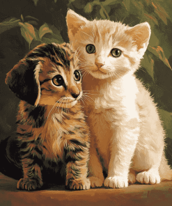 Puppy and Kitten Animal Diamond Painting