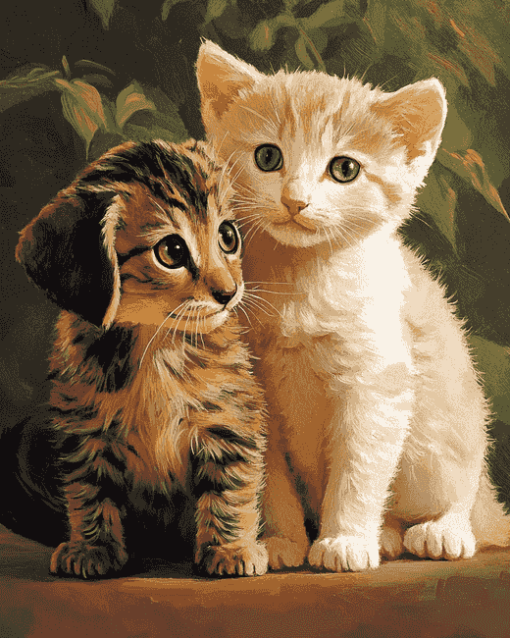 Puppy and Kitten Animal Diamond Painting