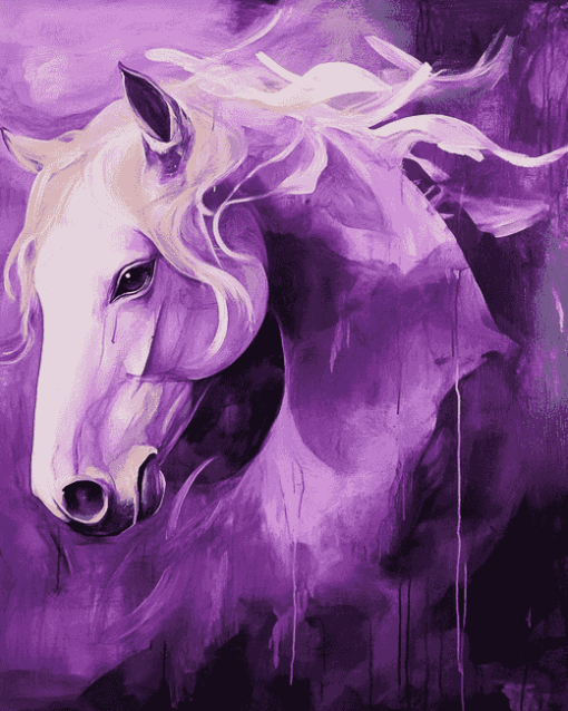 Purple Abstract Horse Diamond Painting