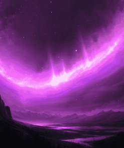 Purple Aurora Fantasy Landscape Diamond Painting