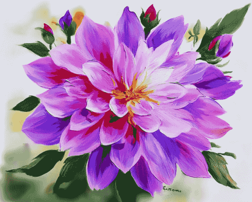 Purple Blossoms Diamond Painting