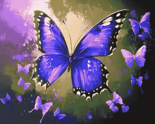 Purple Butterfly Insects Diamond Painting