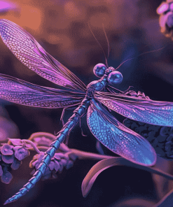 Purple Dragonfly Blue Insect Diamond Painting