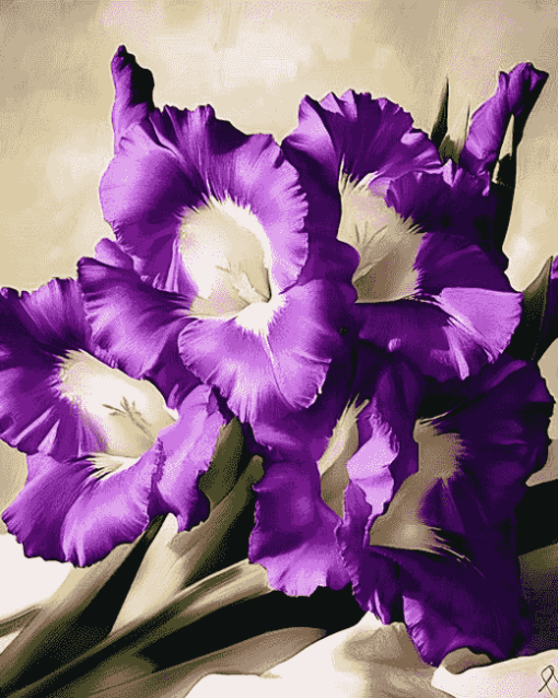 Purple Gladiolus Blossoms Diamond Painting