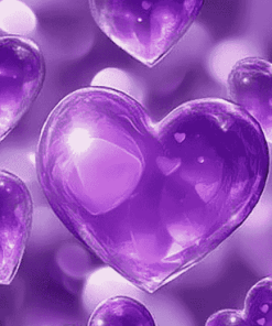 Purple Hearts Diamond Painting