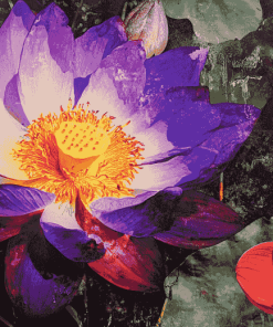 Purple Lotus Blossoms Diamond Painting