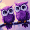 Purple Owl Animation Diamond Painting