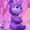 Purple Share Bear Animation Diamond Painting