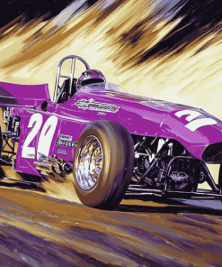 Purple Sprint Car Excitement Diamond Painting