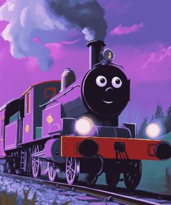 Purple Thomas and Friends Diamond Painting