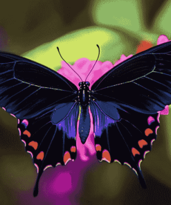 Purple and Black Butterfly Diamond Painting