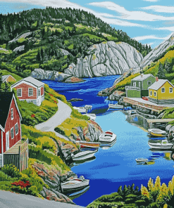 Quidi Vidi River Landscape Diamond Painting