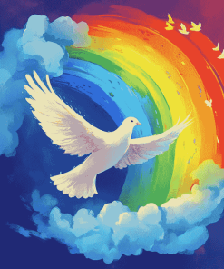 Rainbow Dove Animation Diamond Painting