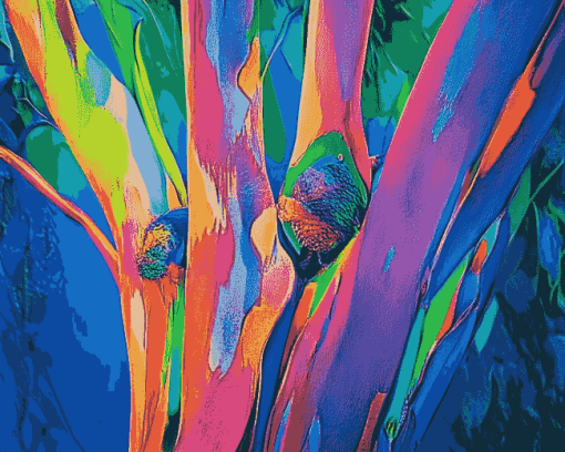 Rainbow Eucalyptus Colorful Trees Diamond Painting