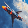 Rainbow Hawker Hunter Jets Diamond Painting