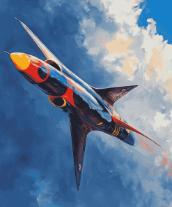 Rainbow Hawker Hunter Jets Diamond Painting