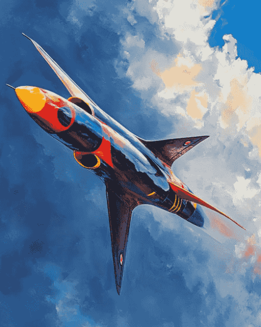 Rainbow Hawker Hunter Jets Diamond Painting