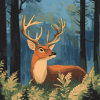 Rainy Day Deer Diamond Painting