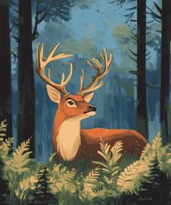 Rainy Day Deer Diamond Painting