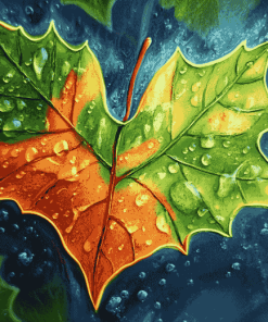 Rainy Maple Heart Diamond Painting