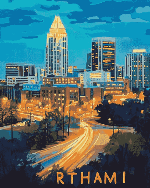 Raleigh Cityscape Diamond Painting