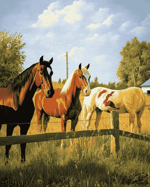 Ranch Horses Diamond Painting