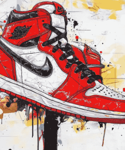 Red Air Jordan Sneakers Diamond Painting