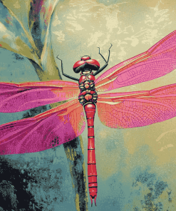 Red Dragonfly Insect Diamond Painting