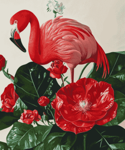 Red Flamingo Diamond Painting