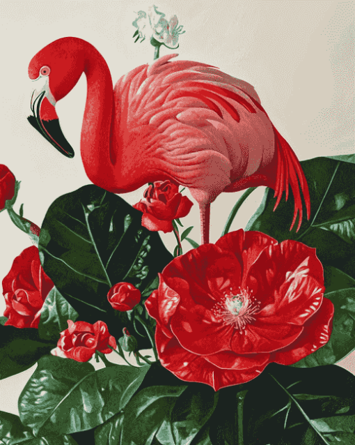 Red Flamingo Diamond Painting