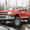 Red Ford Ranger 2007 Truck Diamond Painting