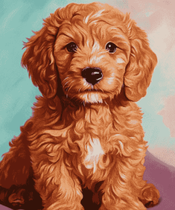 Red Goldendoodle Puppy Diamond Painting