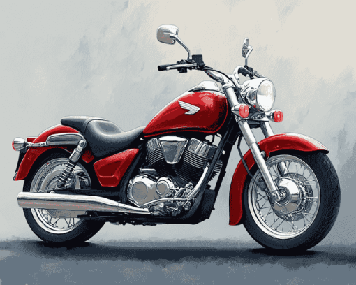 Red Honda Shadow Engines Diamond Painting