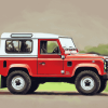 Red Land Rover SUV Diamond Painting