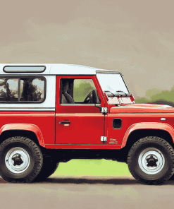 Red Land Rover SUV Diamond Painting