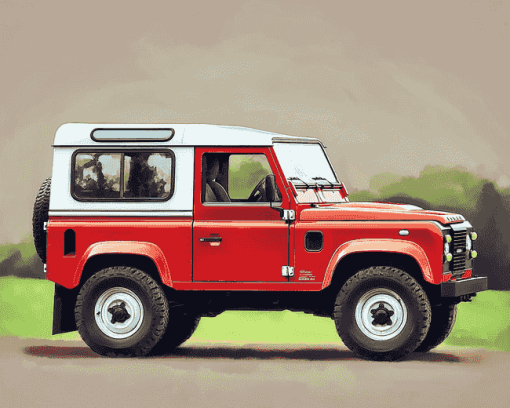 Red Land Rover SUV Diamond Painting