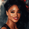 Red Lipstick Ariana DeBose Diamond Painting