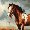 Red Native Horse Diamond Painting