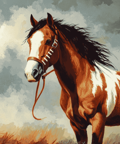 Red Native Horse Diamond Painting