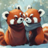 Red Panda Couple Anime Diamond Painting