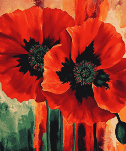 Red Poppy Flower Diamond Painting