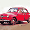 Red Renault Car Diamond Painting