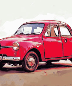 Red Renault Car Diamond Painting