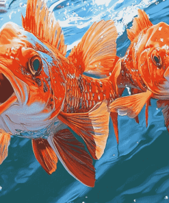 Red Rockfish Koi Carp Diamond Painting